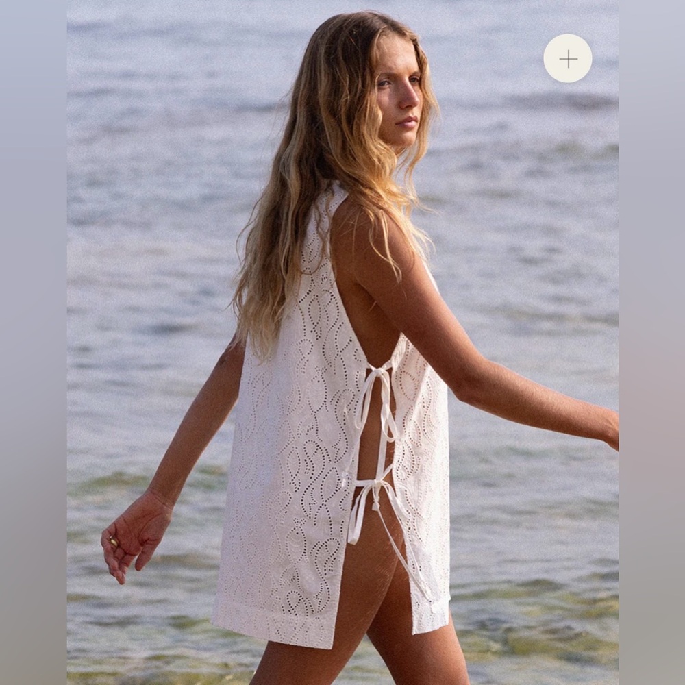 Soleil soleil Yael tunic beach coverup white size XS/S